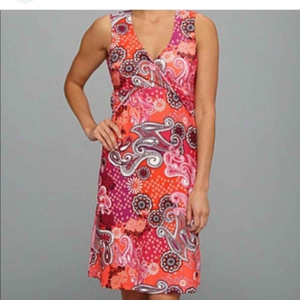 Prana Twist top dress in Berry Garden print